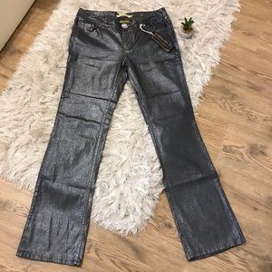 Boom Boom Jeans Metallic Denim Pants NWT